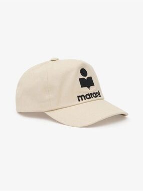 Isabel Marant Tyron Embroidered Cotton Cap • Size 57 • Color Ecru